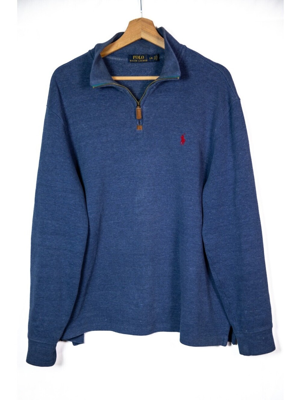 Polo Ralph Lauren 1/4 Zip Sweatshirt Pullover Small Red Logo Classic - Men's L